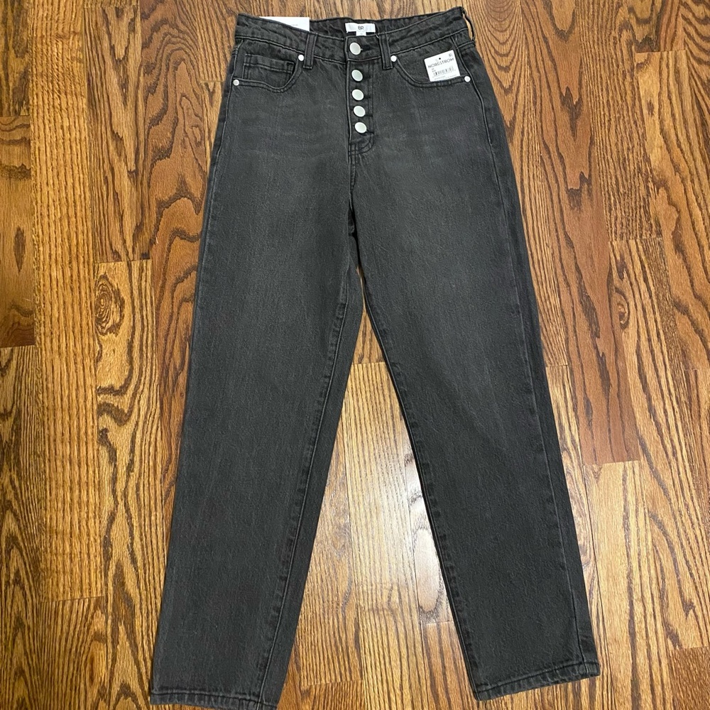 NWT Nordstrom Faded Black High-Rise Mom Jean—26